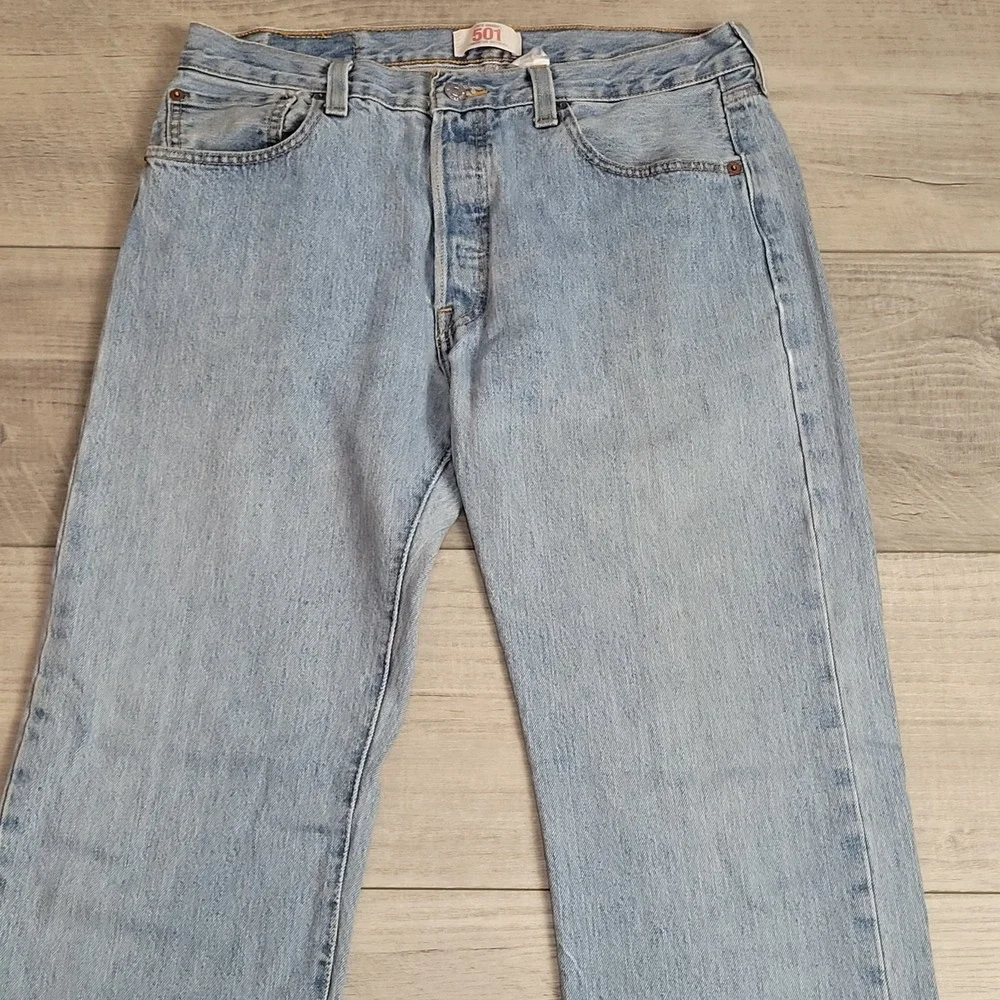 👖Levi's 501XX Jeans Mens 34x34 (fits 32x34) Stonewash Fade Blue Button Fly 2008